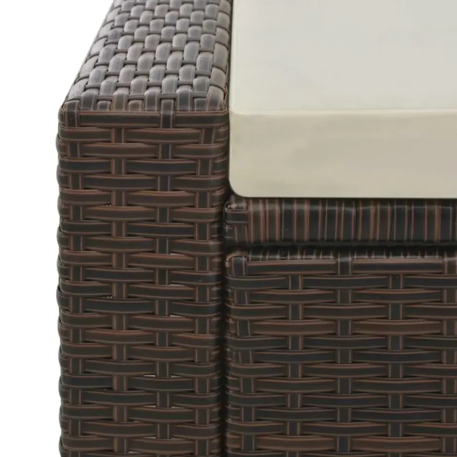 vidaXL - Ligbed - Bruin - Poly rattan