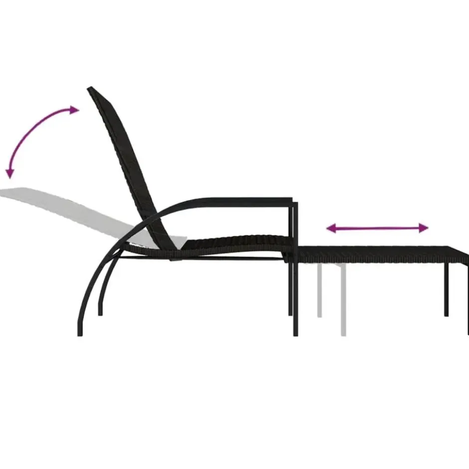 vidaXL - Ligbed - Bruin - Poly rattan