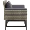vidaXL - Ligbed - Grijs - Poly rattan