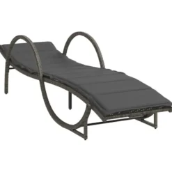 vidaXL - Ligbed - Grijs - Poly rattan