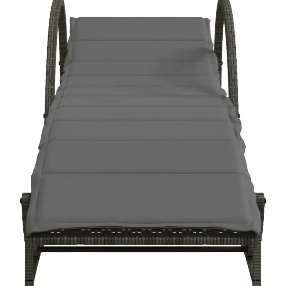 vidaXL - Ligbed - Grijs - Poly rattan