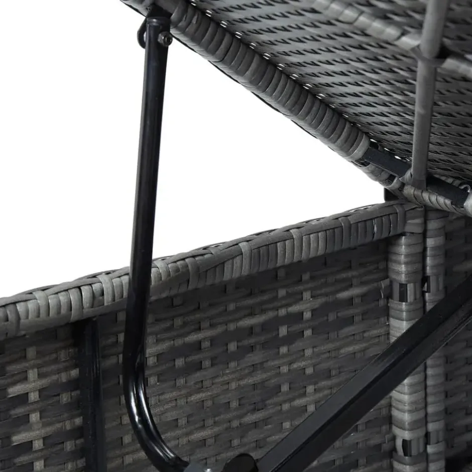 vidaXL - Ligbed - Grijs - Poly rattan