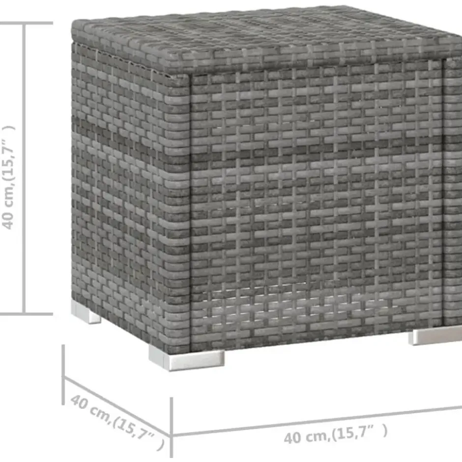 vidaXL - Ligbed - Grijs - Poly rattan