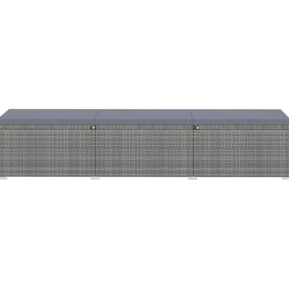vidaXL - Ligbed - Grijs - Poly rattan