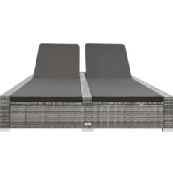 vidaXL - Ligbed - Grijs - Poly rattan