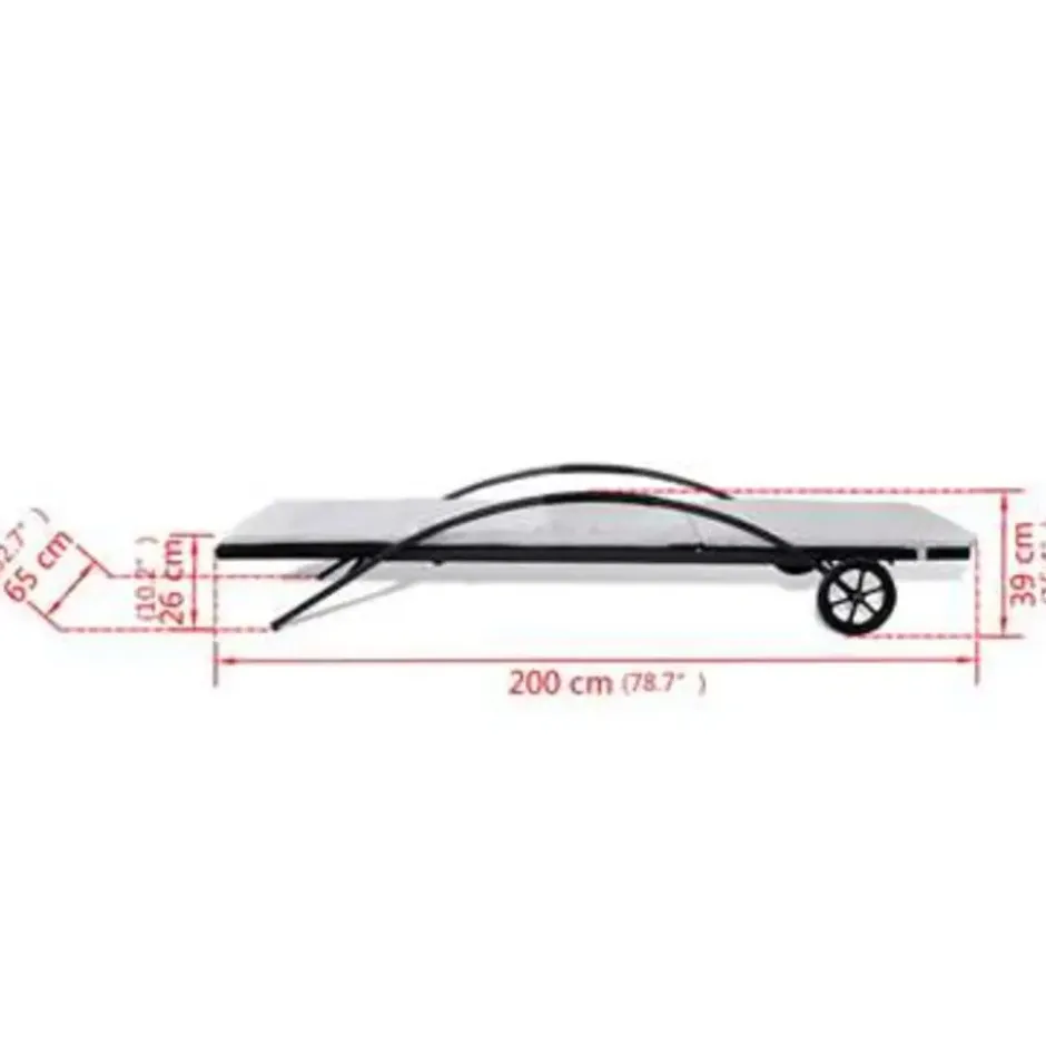 vidaXL - Ligbed - Zwart - Poly rattan