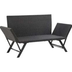 vidaXL - Ligbed - Zwart - Poly rattan
