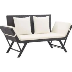 vidaXL - Ligbed - Zwart - Poly rattan