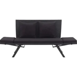 vidaXL - Ligbed - Zwart - Poly rattan