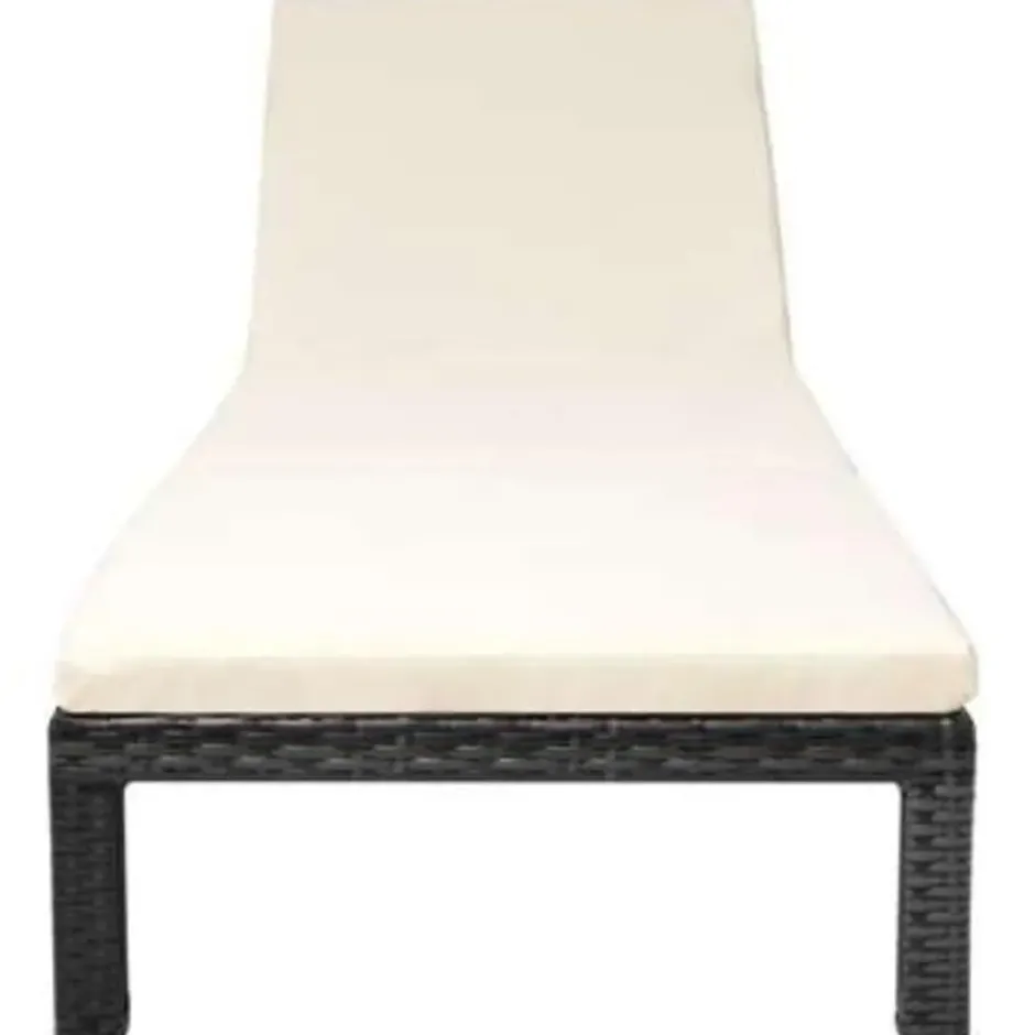 vidaXL - Ligbed - Zwart - Poly rattan