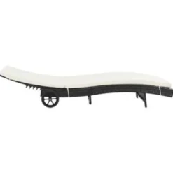 vidaXL - Ligbed - Zwart - Poly rattan
