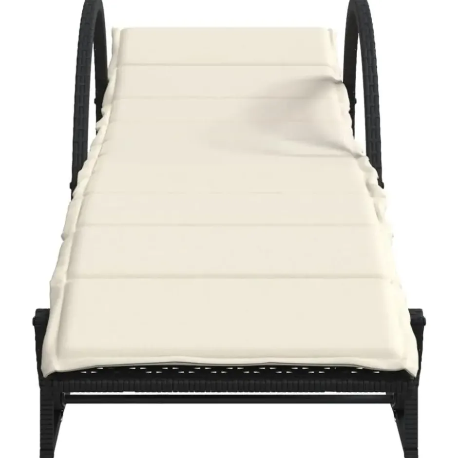 vidaXL - Ligbed - Zwart - Poly rattan
