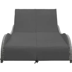 vidaXL - Ligstoel - Antraciet - Poly rattan - 200 x 132 x 45 cm