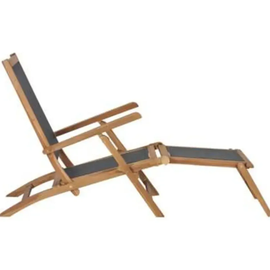 vidaXL - Ligstoel - Zwart - Hout