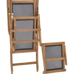 vidaXL - Ligstoel - Zwart - Hout