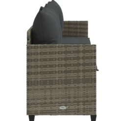 vidaXL - loungebank - Grijs - Poly rattan
