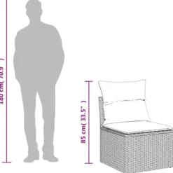 vidaXL Loungebank 2 zits met crème kussens poly rattan - Zwart 110x62x69 cm