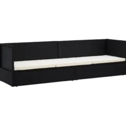 vidaXL - Loungebank - Zwart - Poly rattan