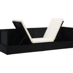vidaXL - Loungebank - Zwart - Poly rattan
