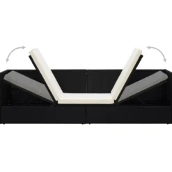 vidaXL - Loungebank - Zwart - Poly rattan