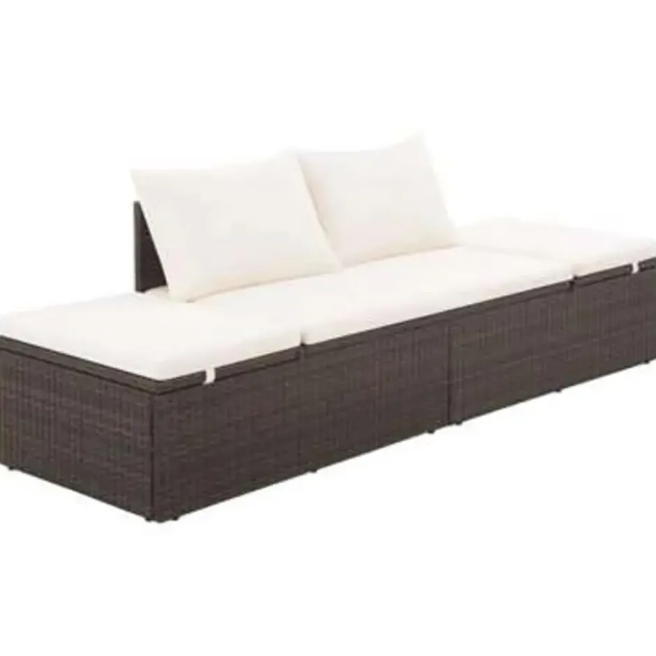 vidaXL - Loungebed - Bruin - Poly rattan