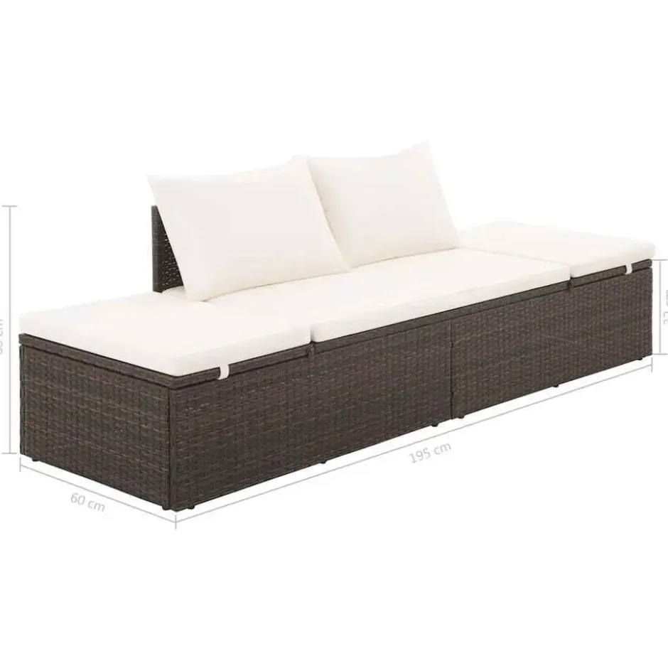 vidaXL - Loungebed - Bruin - Poly rattan