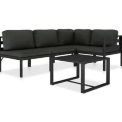 vidaXL - Loungeset - Antraciet - Aluminium