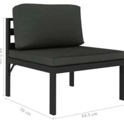 vidaXL - Loungeset - Antraciet - Aluminium