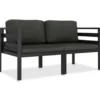 vidaXL - Loungeset - Antraciet - Aluminium