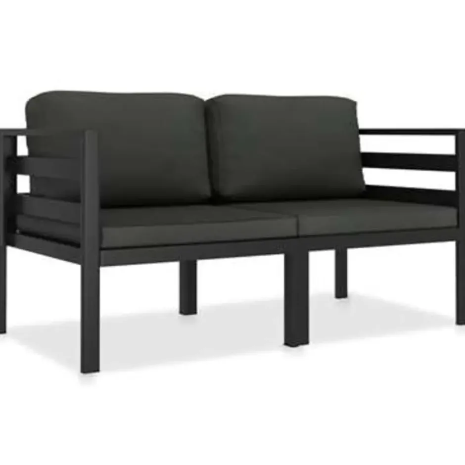 vidaXL - Loungeset - Antraciet - Aluminium