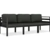 vidaXL - Loungeset - Antraciet - Aluminium