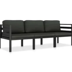 vidaXL - Loungeset - Antraciet - Aluminium