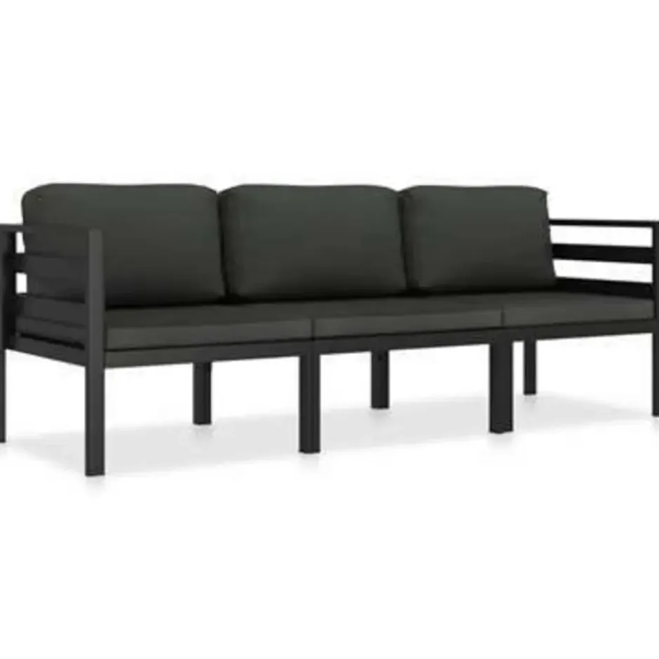 vidaXL - Loungeset - Antraciet - Aluminium