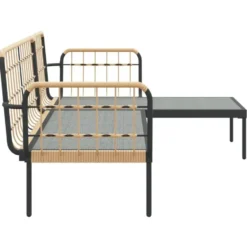 vidaXL - Loungeset - Antraciet - Poly rattan - 3 stuks - Met kussens