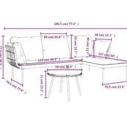 vidaXL - Loungeset - Antraciet - Poly rattan - 3 stuks - Met kussens