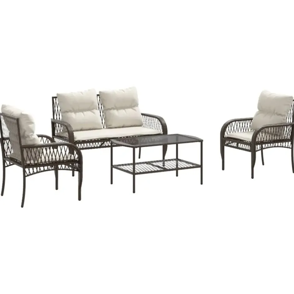 vidaXL - Loungeset - Bruin - Poly rattan