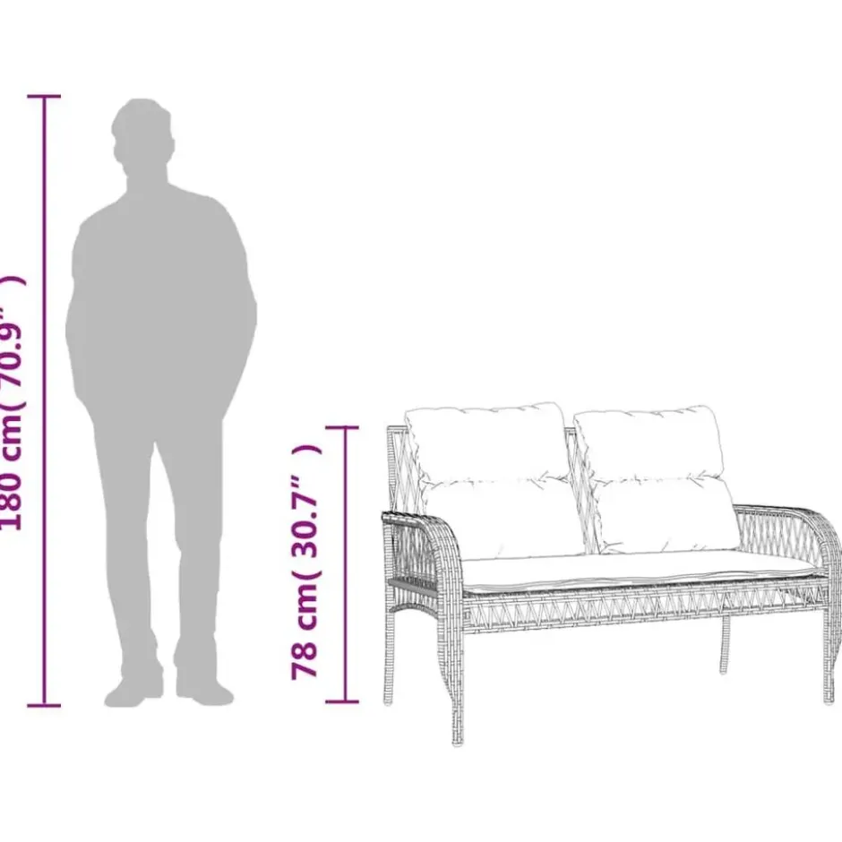 vidaXL - Loungeset - Bruin - Poly rattan