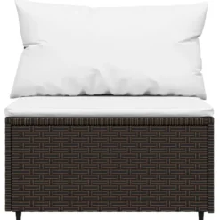 vidaXL - Loungeset - Bruin - Poly rattan - 3 stuks - Met kussens