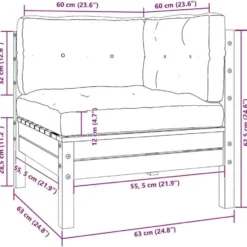 vidaXL - Loungeset - Crème - Grenenhout