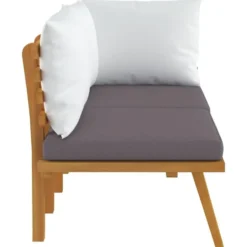 vidaXL - Loungeset - Grijs - Acaciahout - 2 stuks - Met kussens