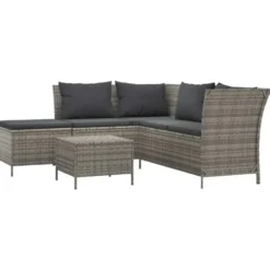 vidaXL - Loungeset - Grijs - Poly rattan