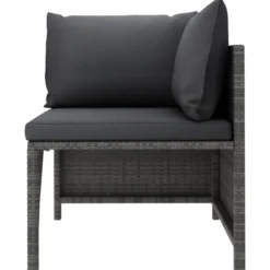 vidaXL - Loungeset - Grijs - Poly rattan - 3 stuks - Met kussens