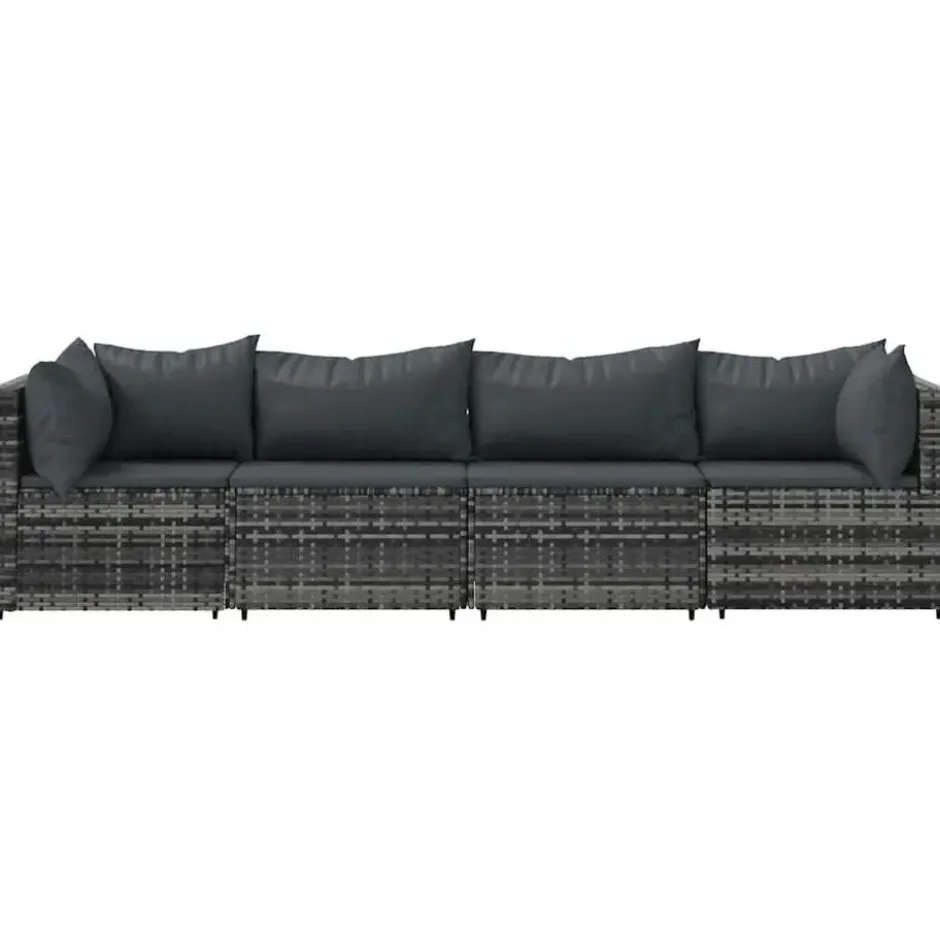 vidaXL - Loungeset - Grijs - Poly rattan