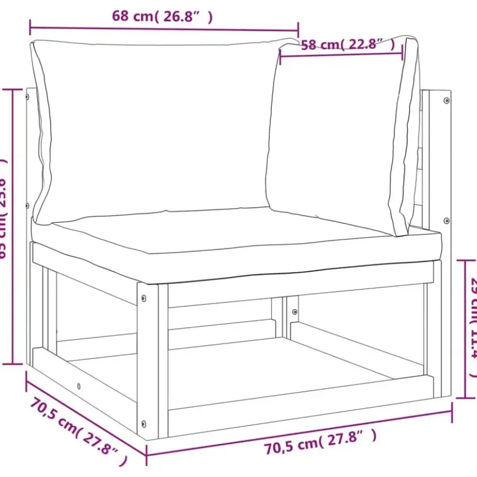 vidaXL - Loungeset - Lichtgrijze - Acaciahout -5 stuks - Met kussens