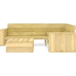 vidaXL - Loungeset Voor De Tuin - Bruin - Geïmpregneerd grenenhout