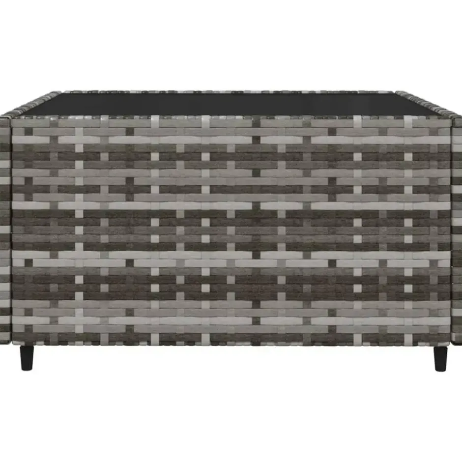 vidaXL - loungeset voor 3 met kussens grijs poly rattan 4 stuks