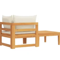 vidaXL - Loungeset - Wit - Acaciahout - 2 stuks - Met kussens