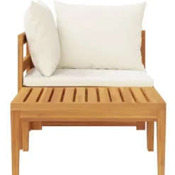 vidaXL - Loungeset - Wit - Acaciahout - 2 stuks - Met kussens
