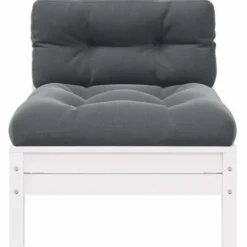 vidaXL - Loungeset - Wit - Grenenhout - 3 stuks - Met kussens
