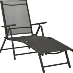 vidaXL - Loungeset - Zwart - Aluminium